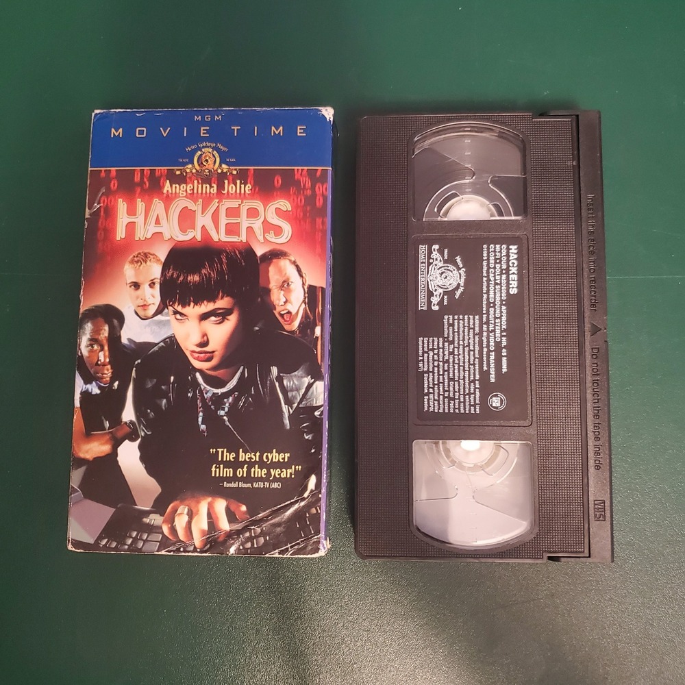 Hackers VHS 1995 Angelina Jolie Jonny Lee Miller MGM Movie Time PG